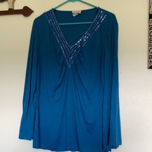 M.K.M designs 2X top long sleeve